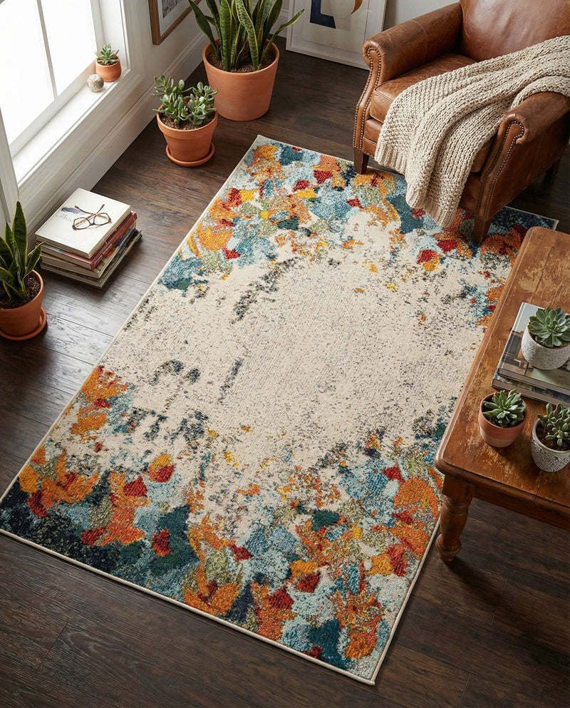Chromatic Oasis Collection Area Rug -  Twilight Rectangle Multi  lifestyle 35
