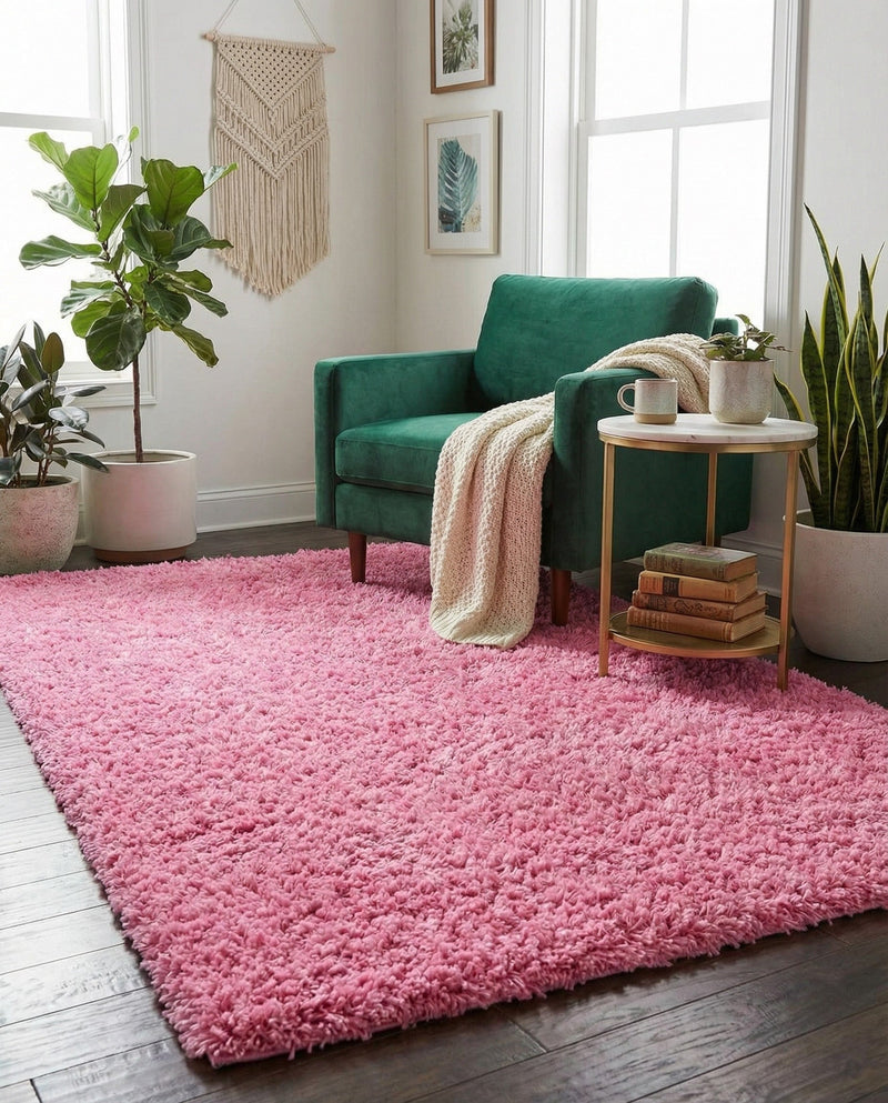 Plush Oasis Collection Area Rug - Serenity (Taffy Pink) Rectangle Taffy Pink  lifestyle 23