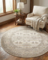 Horizon Collection Area Rug -  Meridian Round Ivory  lifestyle 57