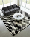 Shepherd's Glen Wool Collection Area Rug - Reykjavik Square Black and White  lifestyle 67