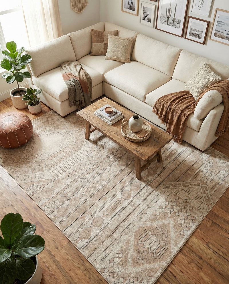 Cascade Range Collection Area Rug - Hood (Ivory) Rectangle Ivory  lifestyle 11