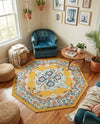 Beverly Grove Collection Area Rug -  Fairfax (Yellow) Octagon Yellow  lifestyle 71