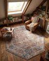 Vintage Memories Collection Area Rug -  Reverie Octagon Rust Red and Brown  lifestyle 48
