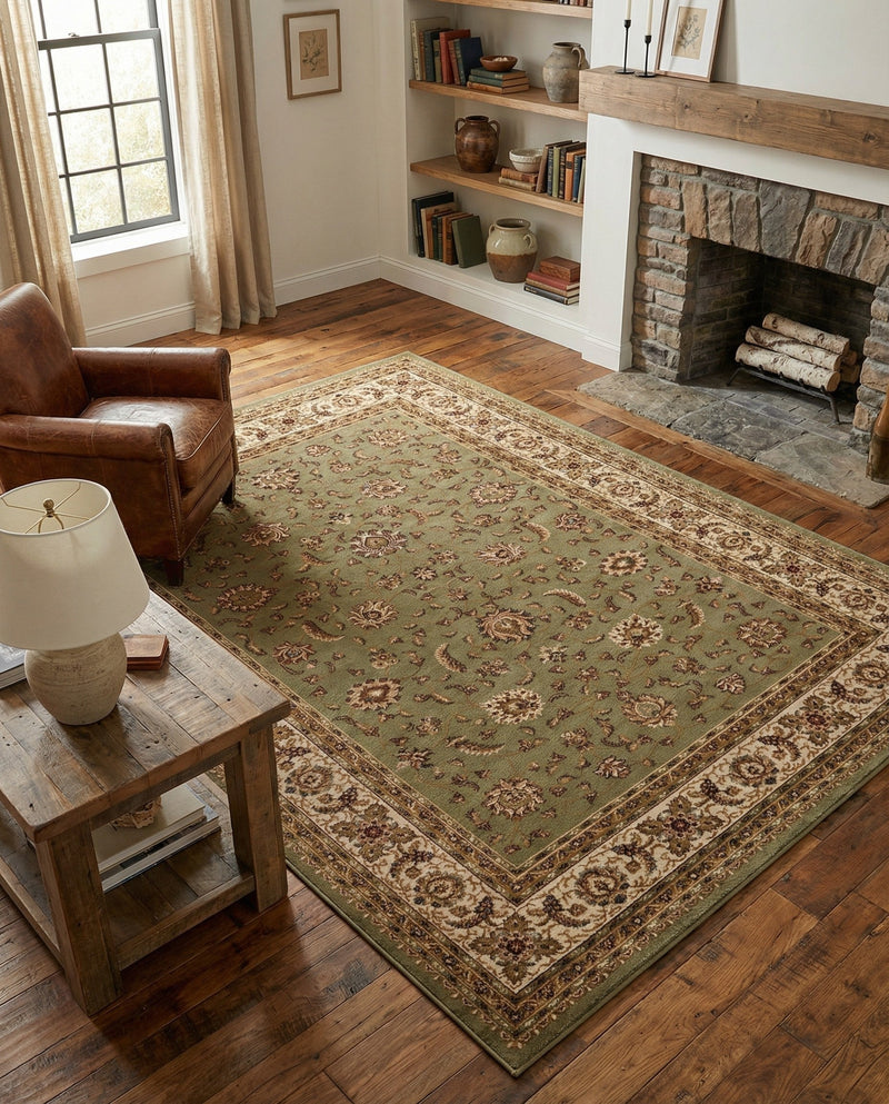 Jaipur Elegance Collection Area Rug -  Nahargarh (Green) Rectangle Green  lifestyle 15