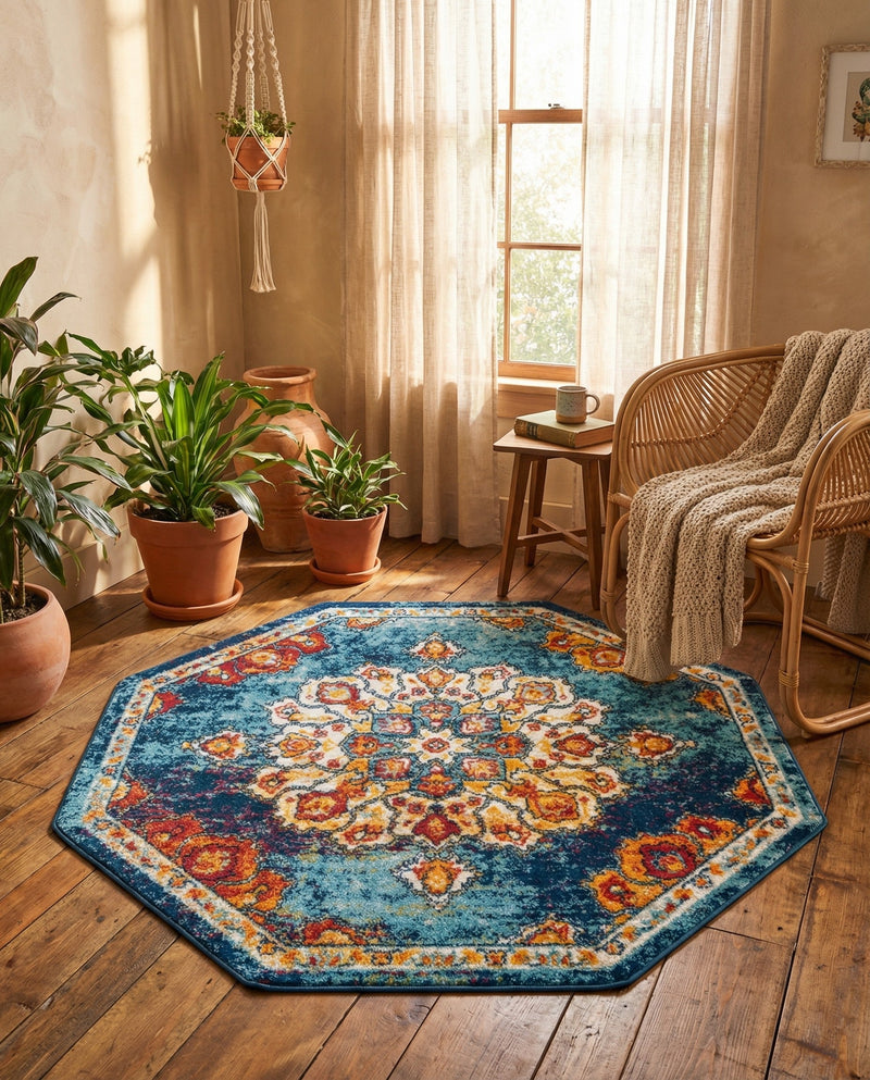 Beverly Grove Collection Area Rug - Melrose (Multi) Octagon Multi  lifestyle 72
