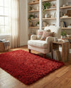 Eternal Plush Oasis Collection Area Rug -  Tranquility (Merlot) Rectangle Merlot  lifestyle 17