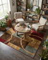 Bistro Lounge Collection Area Rug -  Ristretto Square Multi  lifestyle 59