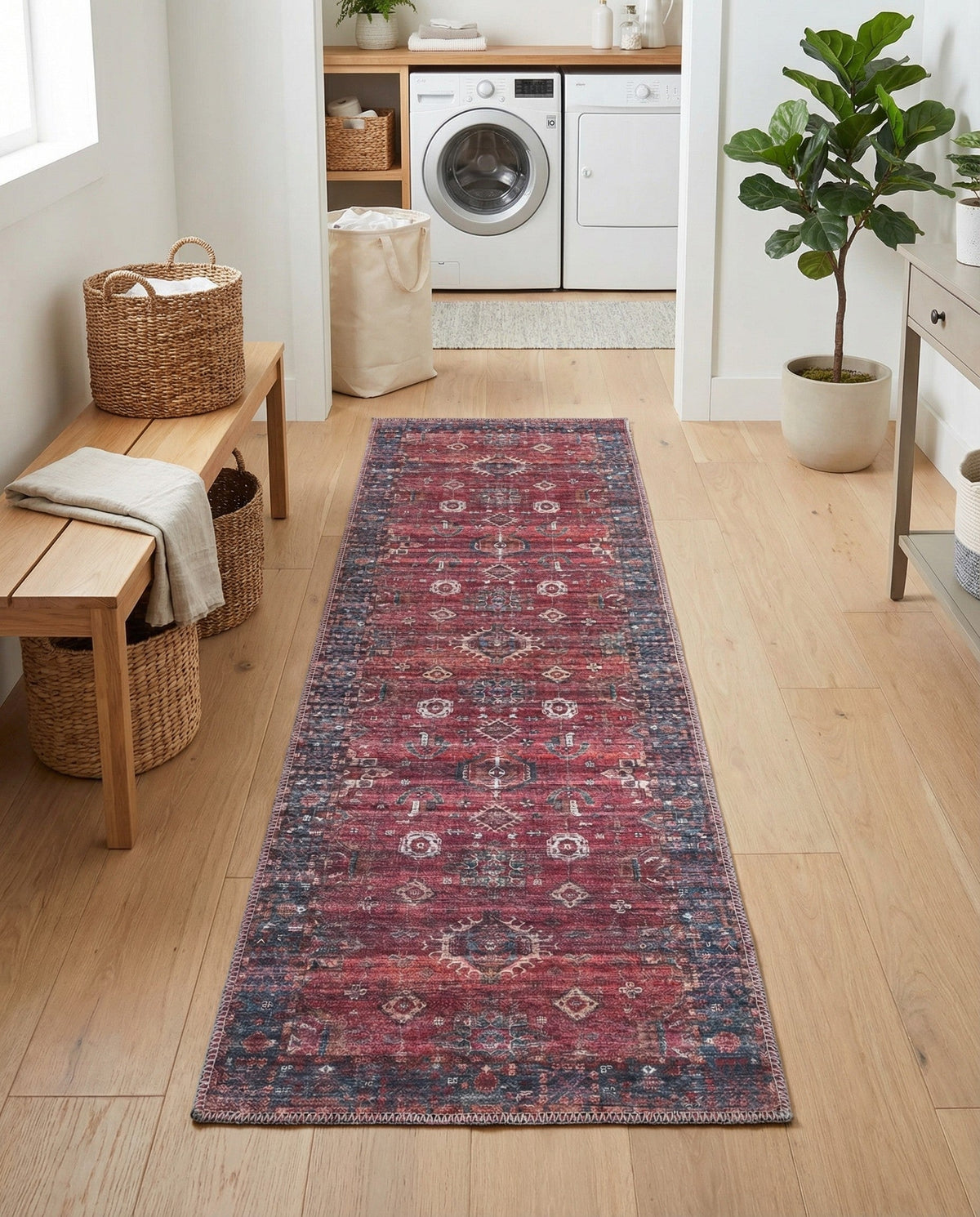 Zahara Oasis Collection Area Rug -  Ouarzazate Runner Antique Red  lifestyle 84