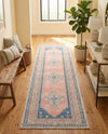 Savannah Series Collection Area Rug -  Augusta (French Blue) Runner French Blue  lifestyle 79