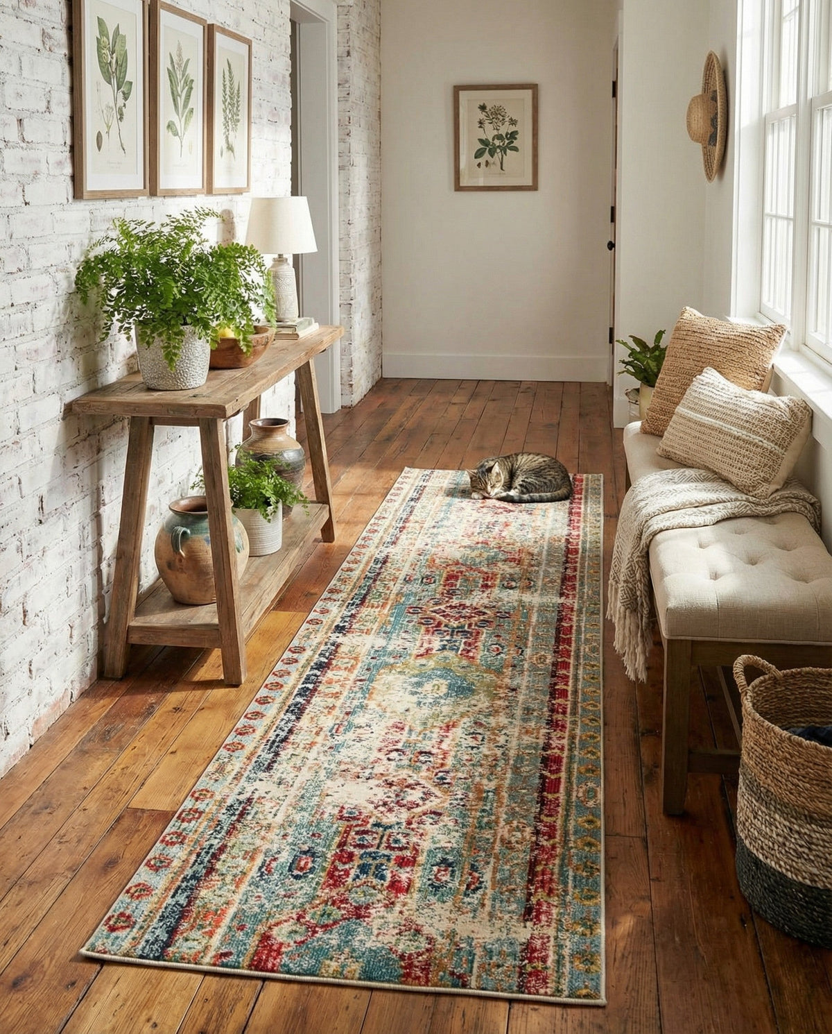 Sedona Vista Collection Area Rug -  Navajo Runner Blue  lifestyle 94