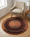 Marrakesh Elegance Collection Area Rug -  Sijilmasa Round Orange  lifestyle 34