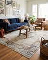 Coastal Manor Collection Area Rug -  Pierpoint Rectangle Blue Cream  lifestyle 16