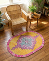 Heritage Elegance Collection Area Rug -  Winterthur (Yellow) Oval Yellow  lifestyle 65