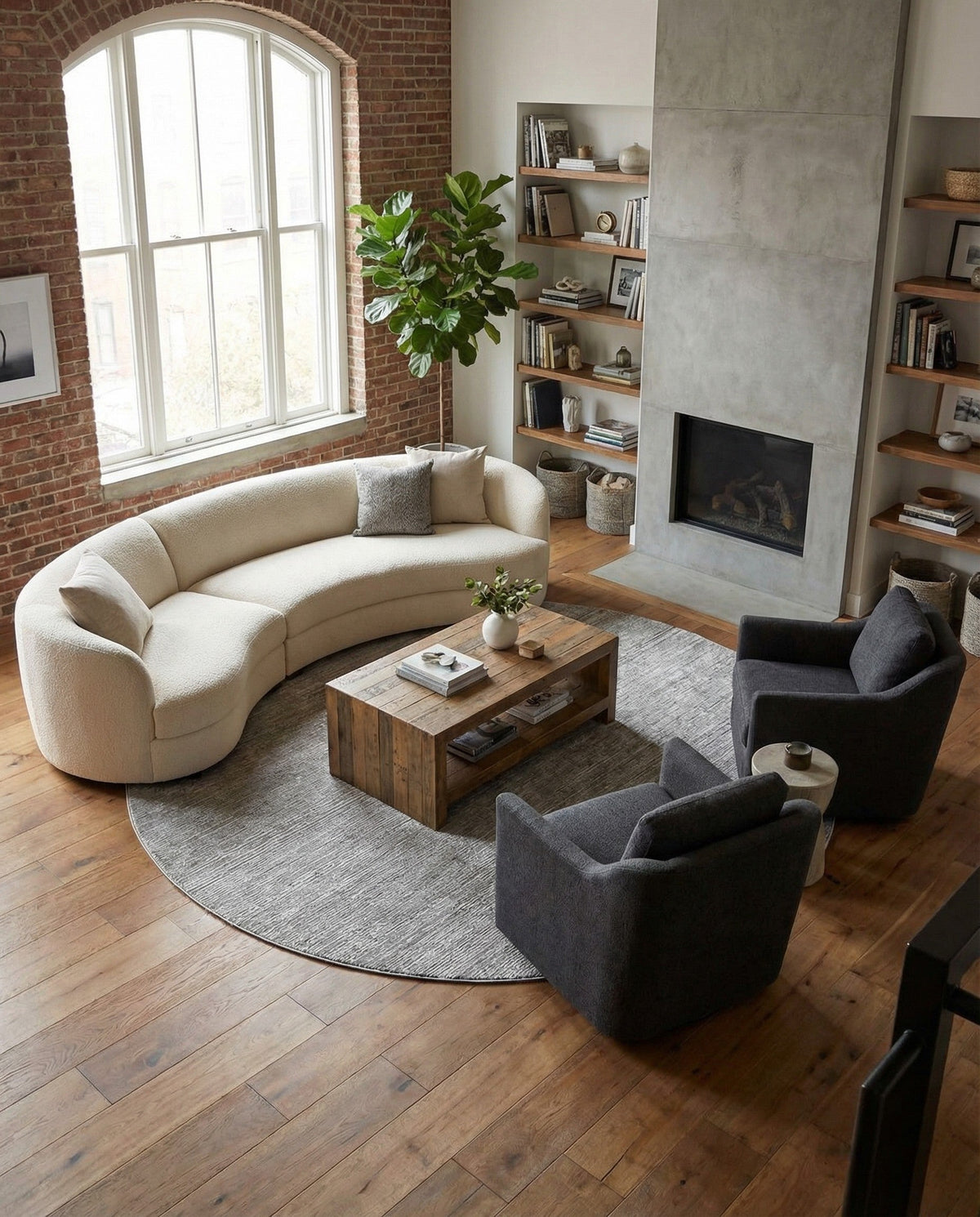 Bloomsbury Elegance Collection Area Rug -  Kensington (Gray) Round Gray  lifestyle 81
