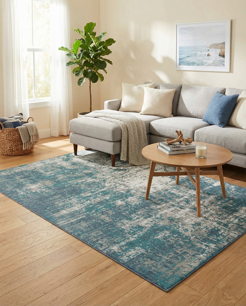 Seaside Haven Rugs Collection Area Rug -  Schooner Rectangle Blue  lifestyle 17