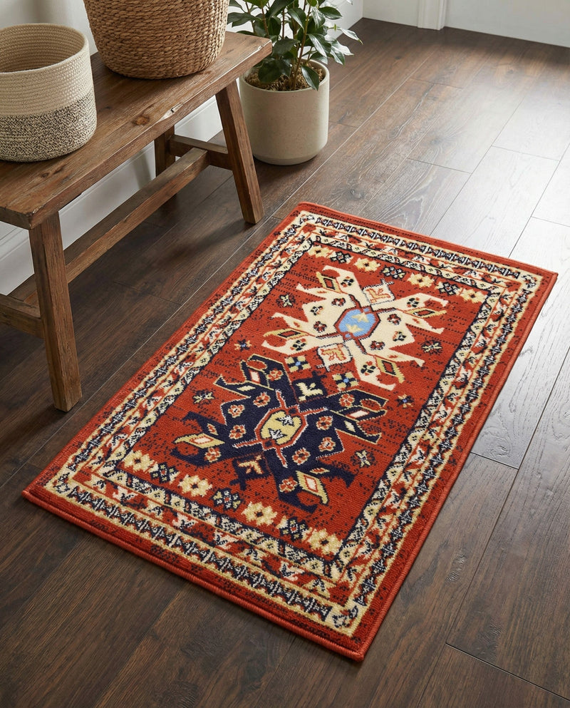 Tabriz Tapestries Collection Area Rug - Azerbaijan (Terracotta) Rectangle Terracotta  lifestyle 15