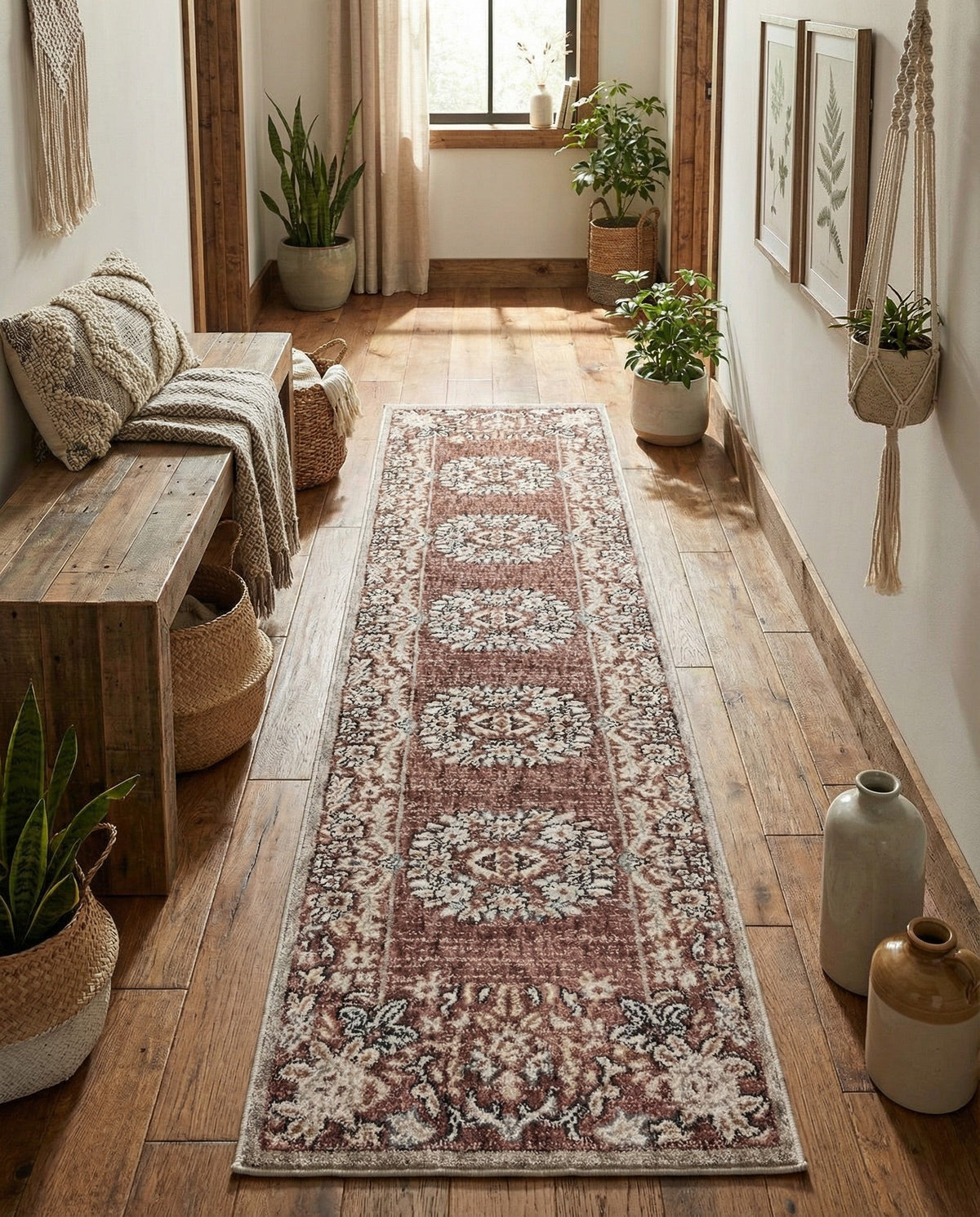 Heritage Harbor Collection Area Rug -  Seabreeze Runner Dusty Rose  lifestyle 136
