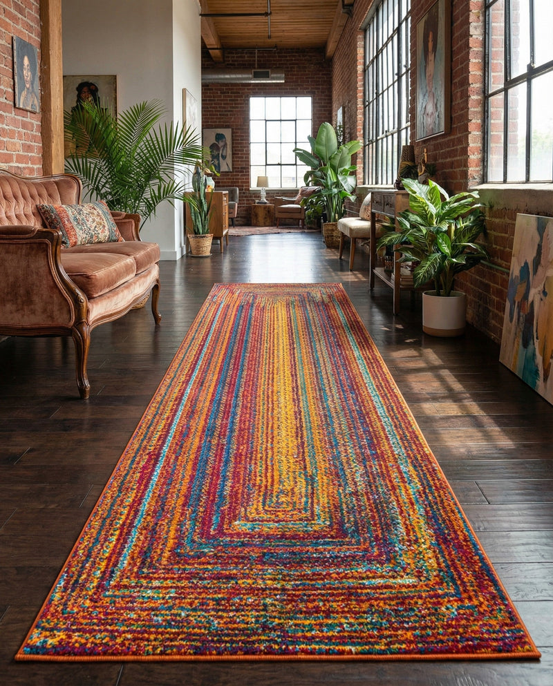 Caribbean Cove Collection Area Rug -  Martinique Runner Multi  lifestyle 25