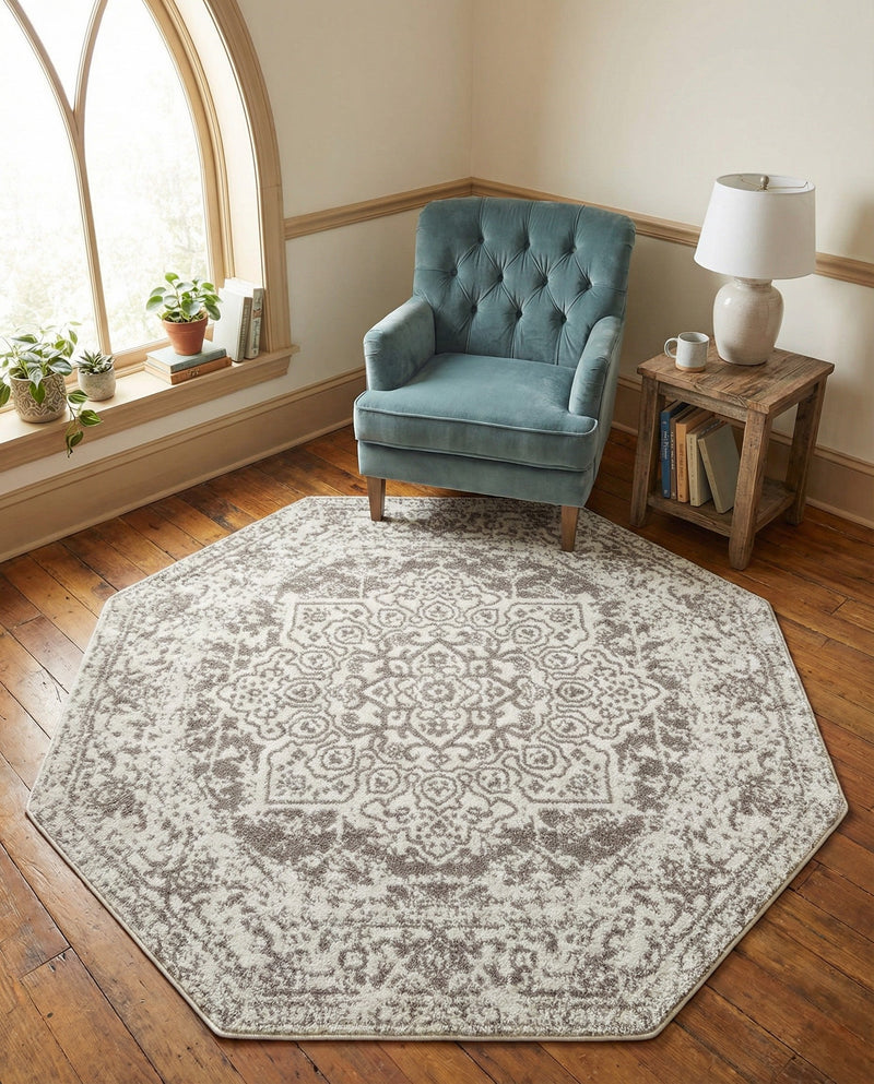 Georgetown Rugs Collection Area Rug - Dupont (White) Octagon White  lifestyle 28