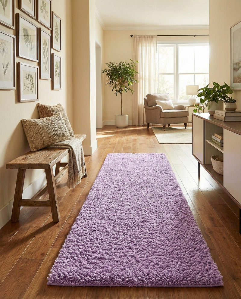 Plush Oasis Collection Area Rug - Serenity (Lilac) Runner Lilac  lifestyle 86