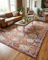 Seville Stripes Collection Area Rug -  Cordoba (Brick Red) Rectangle Brick Red  lifestyle 25