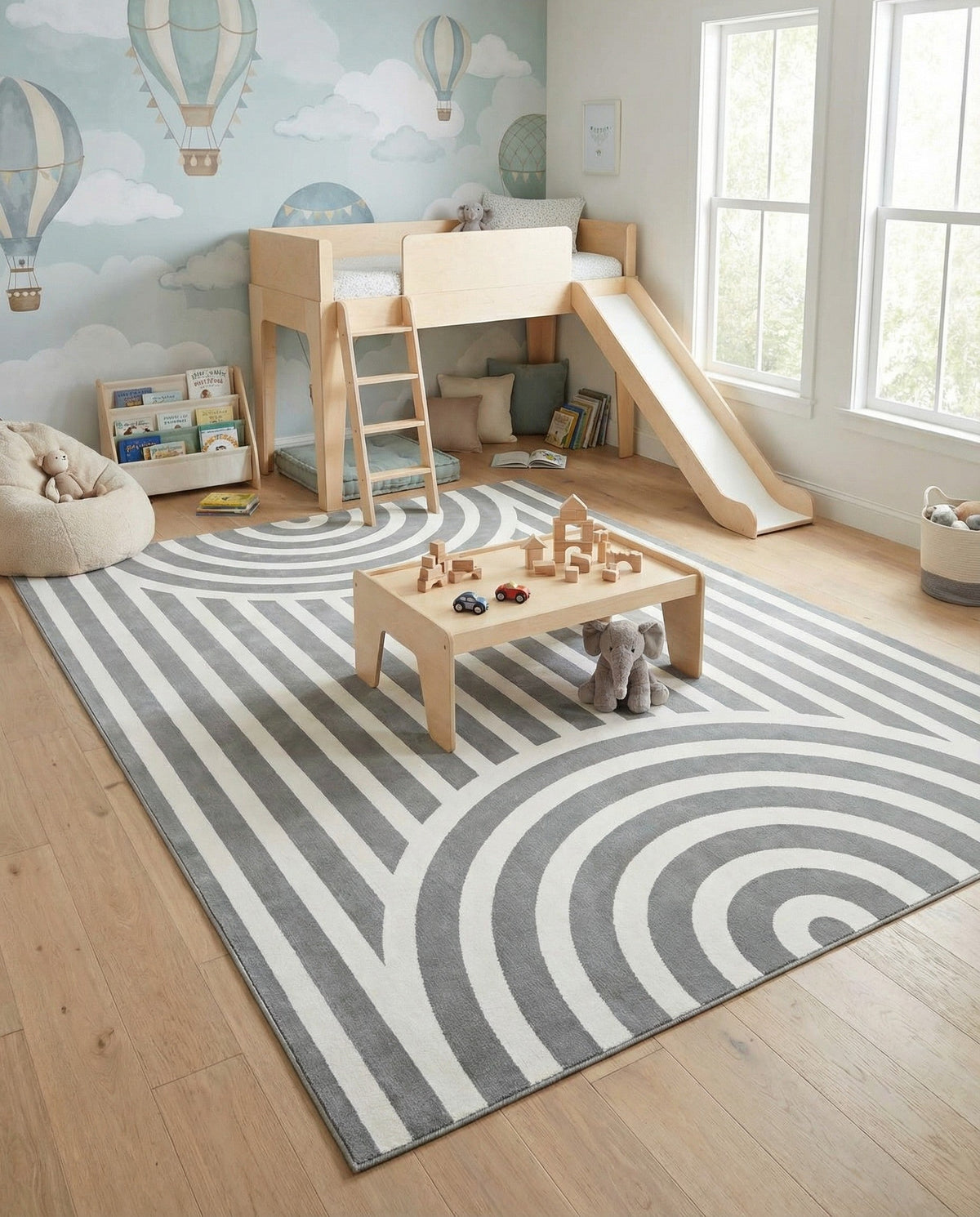 Wonder Tykes Collection Area Rug -  Joydale Rectangle Silver Gray  lifestyle 30