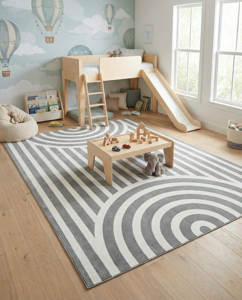 Wonder Tykes Collection Area Rug -  Joydale Rectangle Silver Gray  lifestyle 30