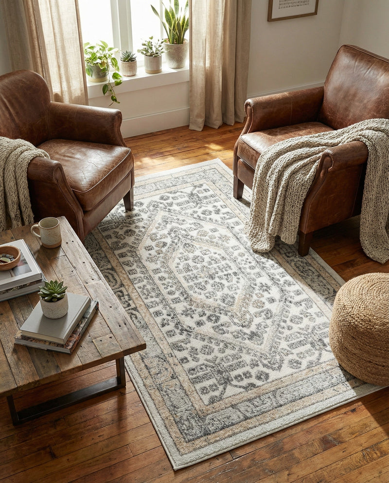Adriana Terrace Collection Area Rug - Capri (Ivory) Rectangle Ivory  lifestyle 22