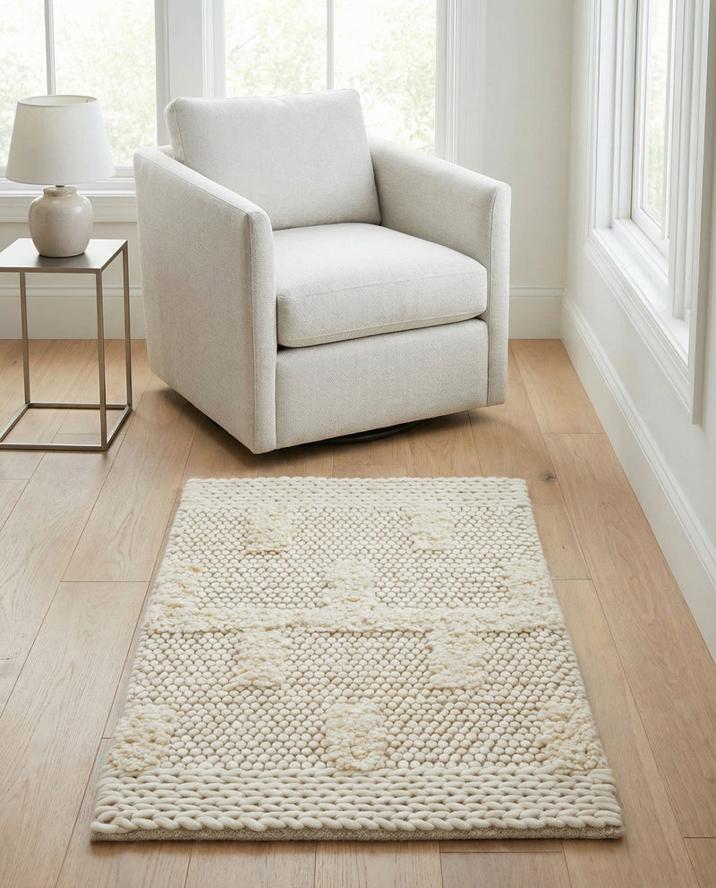 Lana Tasmanian Wool Collection Area Rug - Freycinet Rectangle Ivory  lifestyle 6