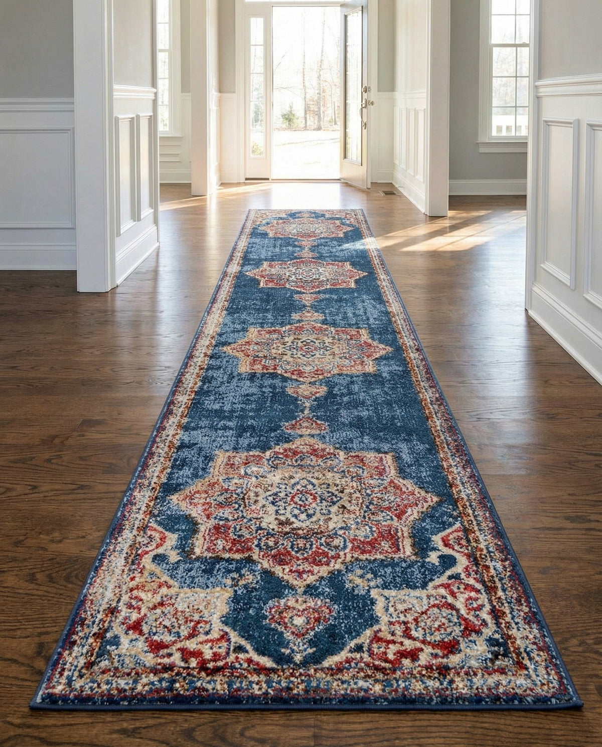 Eden Oasis Collection Area Rug -  Tranquility (Dark Blue) Runner Dark Blue  lifestyle 81