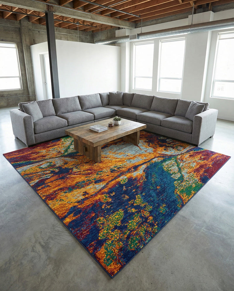 Caribbean Cove Collection Area Rug -  Bequia Square Multi  lifestyle 30