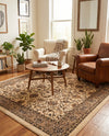 Isfahan Elegance Collection Area Rug - Naghsh-e Jahan (Ivory) Square Ivory  lifestyle 46