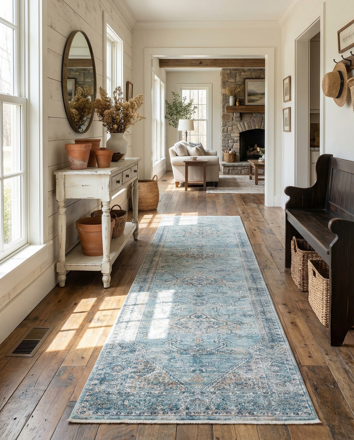 Coastal Haven Collection Area Rug -  Marina Runner Blue  lifestyle 102