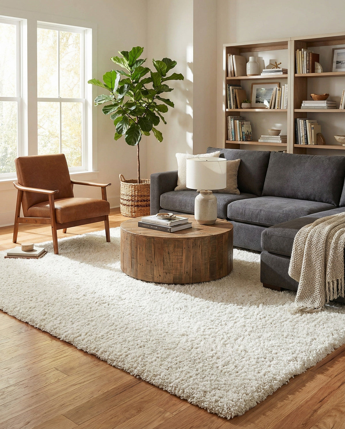 Alpine Plush Collection Area Rug -  Cortina (White) Rectangle White  lifestyle 15
