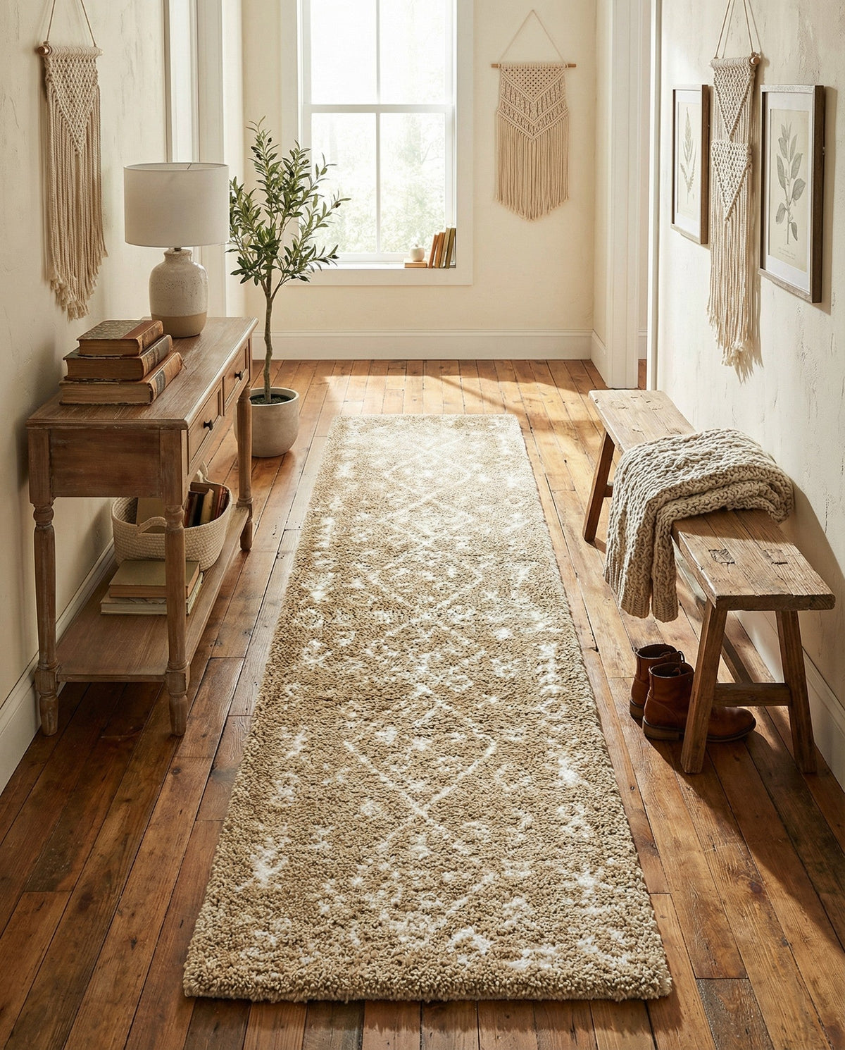 Casablanca Comfort Collection Area Rug - Sahara Runner Taupe  lifestyle 123
