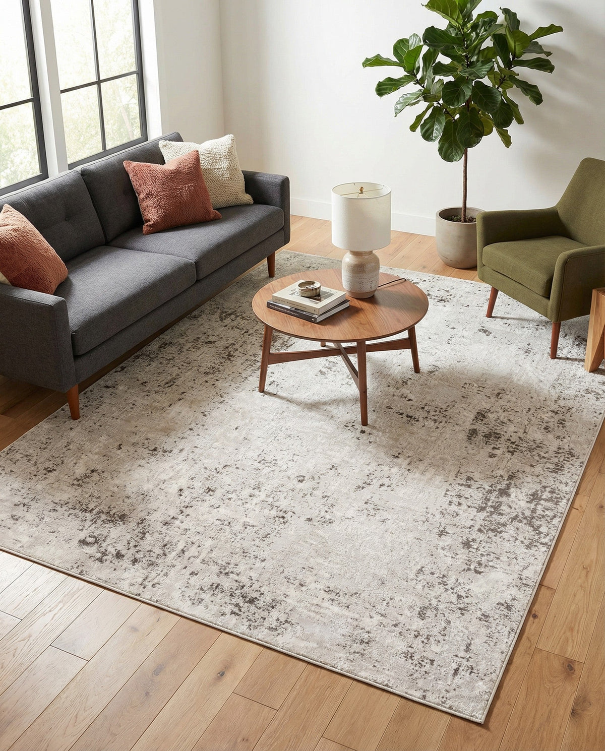 Aegean Elegance Collection Area Rug -  Paros Rectangle Gray  lifestyle 28