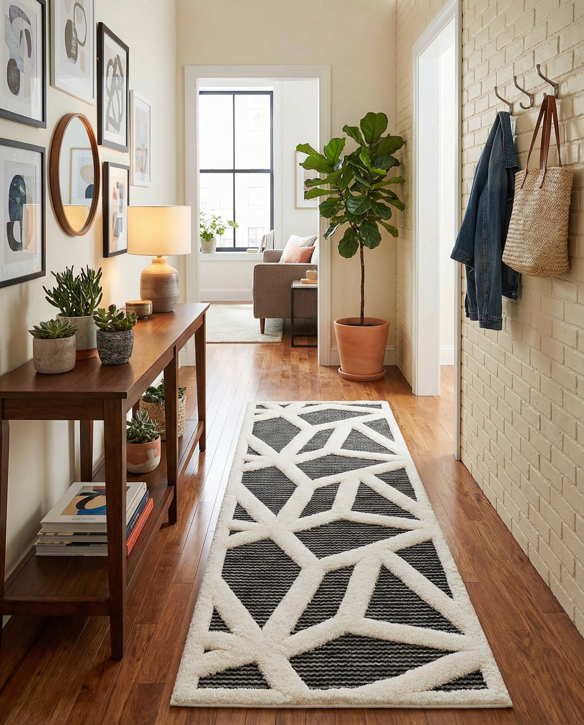 Monochrome Collection Area Rug -  Onyx Runner Gray  lifestyle 130
