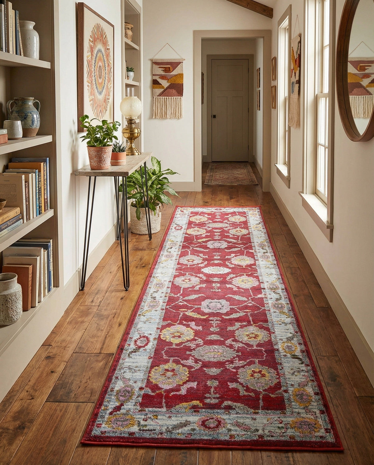 Arcadia Rugs Collection Area Rug - Eden (Red) Runner Red  lifestyle 75