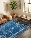 Brighton Stripes Collection Area Rug - Sussex (Navy Blue) Rectangle Navy Blue  lifestyle 8