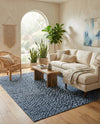 Aegean Elegance Washables Collection Area Rug -  Mykonos Rectangle Navy Blue  lifestyle 14