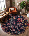 Brighton Terrace Collection Area Rug -  Roedean Round Navy Blue  lifestyle 57