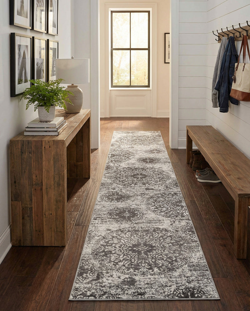 Riviera Elegance Collection Area Rug -  Monaco (Gray) Runner Gray  lifestyle 70