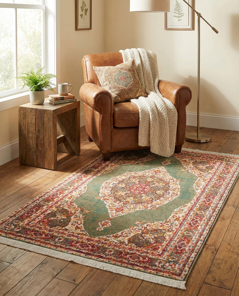 Caribbean Breeze Collection Area Rug -  Windward Rectangle Green  lifestyle 66