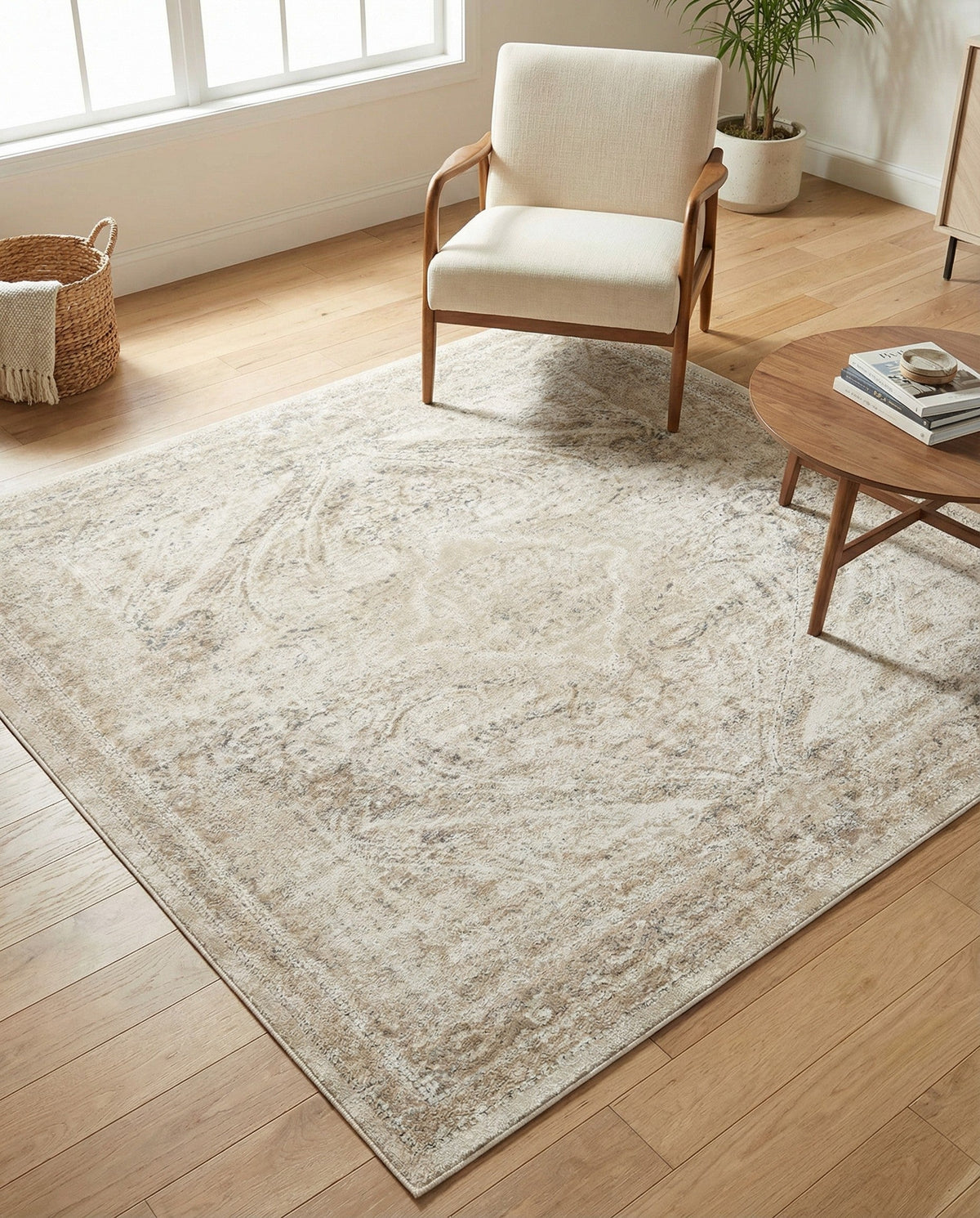 Coastal Manor Collection Area Rug -  Seagrove Square Beige  lifestyle 94