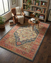 Persian Elegance Collection Area Rug -  Golestan Rectangle Navy Blue  lifestyle 18