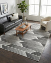 Urban Terrace Collection Area Rug -  Bronx Rectangle Black and White  lifestyle 28