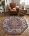 Arcadia Rugs Collection Area Rug - Eden (Pink) Octagon Pink  lifestyle 66