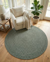 Highland Woven Jute Collection Area Rug - Glenmore (Green) Round Green  lifestyle 38