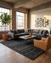 Nordic Loom Geometric Collection Area Rug - Oslo Rectangle Jet Black  lifestyle 59