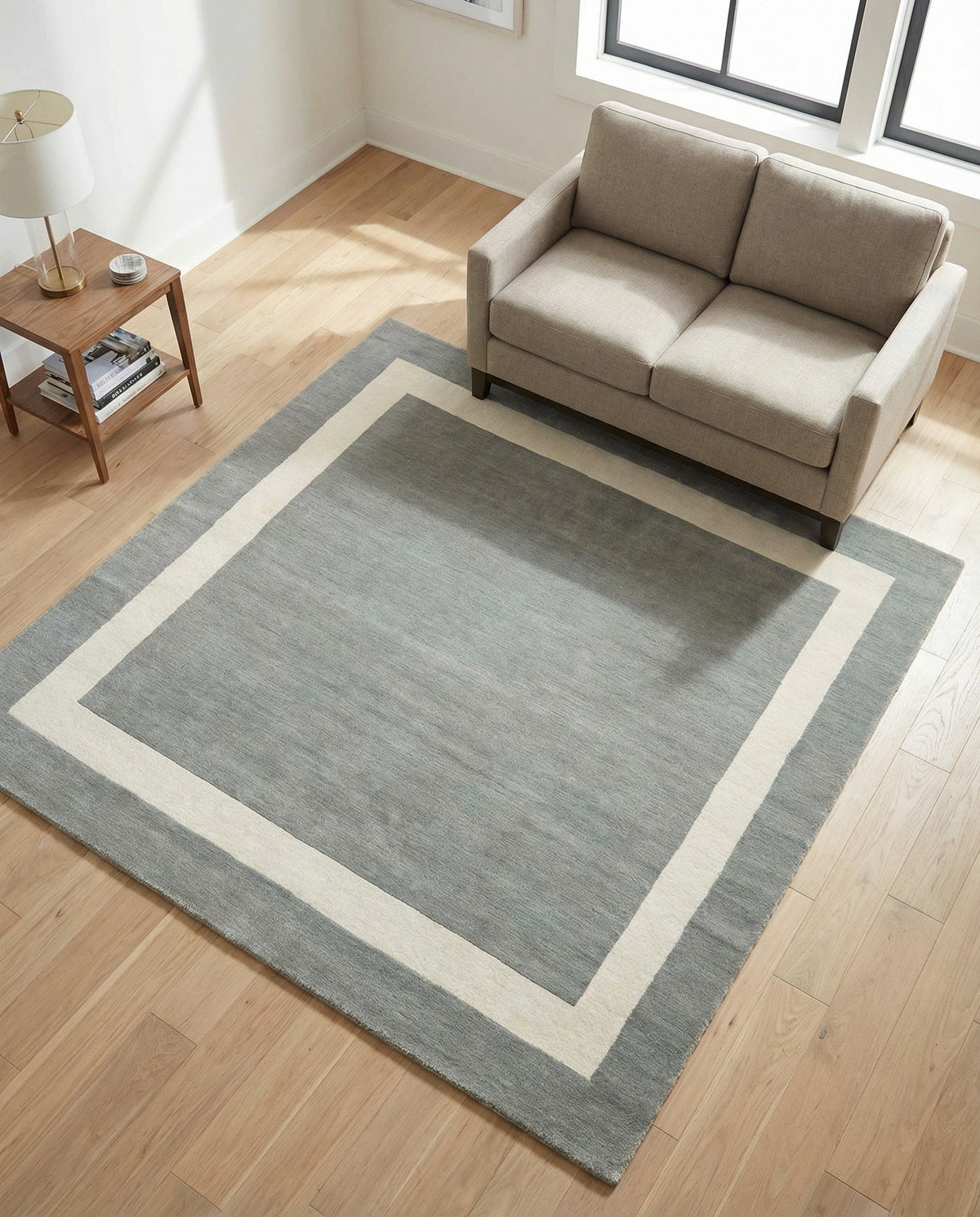 Savannah Borders Wool Collection Area Rug - Chatham Square Earl Gray  lifestyle 188
